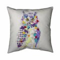 Begin Home Decor 20 x 20 in. Textured Abstract Owl-Double Sided Print Indoor Pillow 5541-2020-AN46